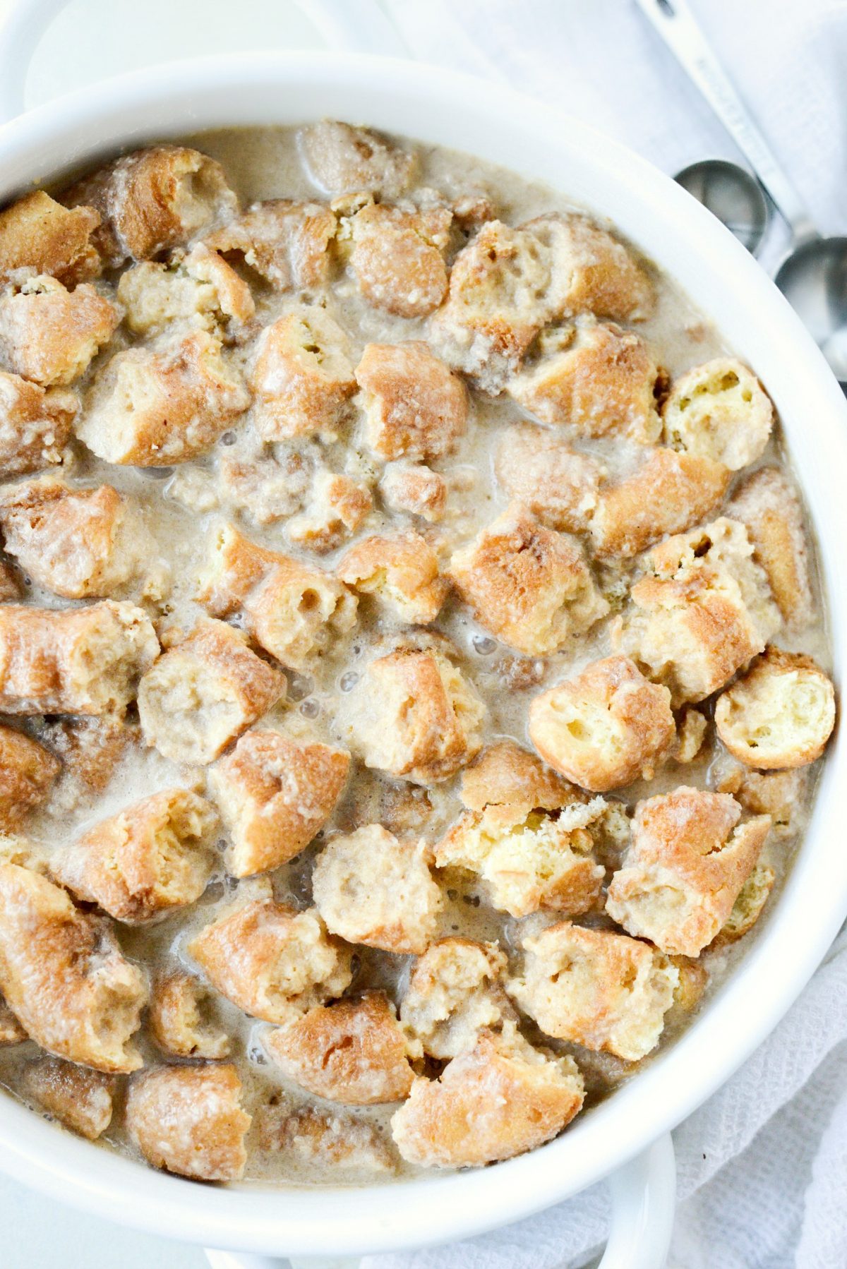 Cider Mill Doughnut Bread Pudding with Butter Rum Sauce l SimplyScratch.com (12)