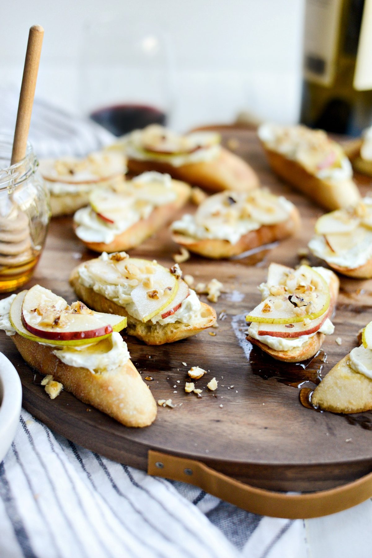 Simply Scratch Whipped Blue Cheese Crostini with Pears and Honey