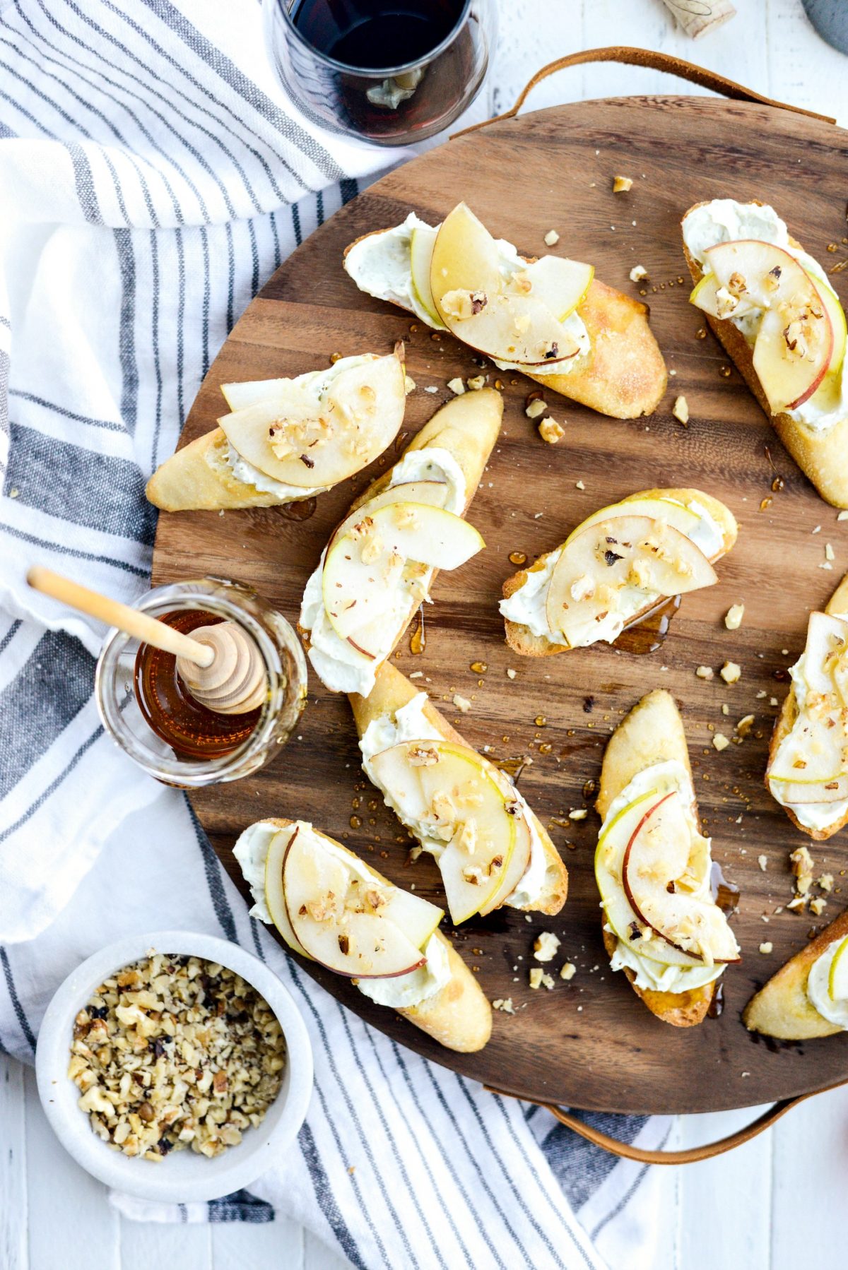 Simply Scratch Whipped Blue Cheese Crostini with Pears and Honey