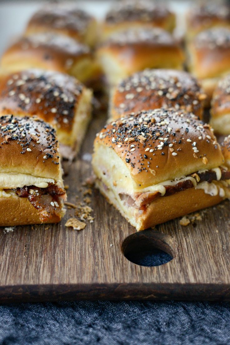 Ham and Gouda Party Sandwiches with Roasted Garlic Dijon Mayo