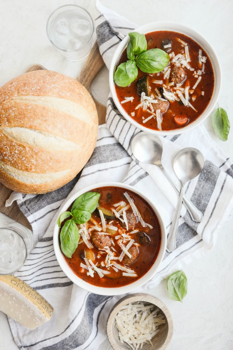Simply Scratch Slow Cooker Italian Meatball Vegetable Soup (Freezer