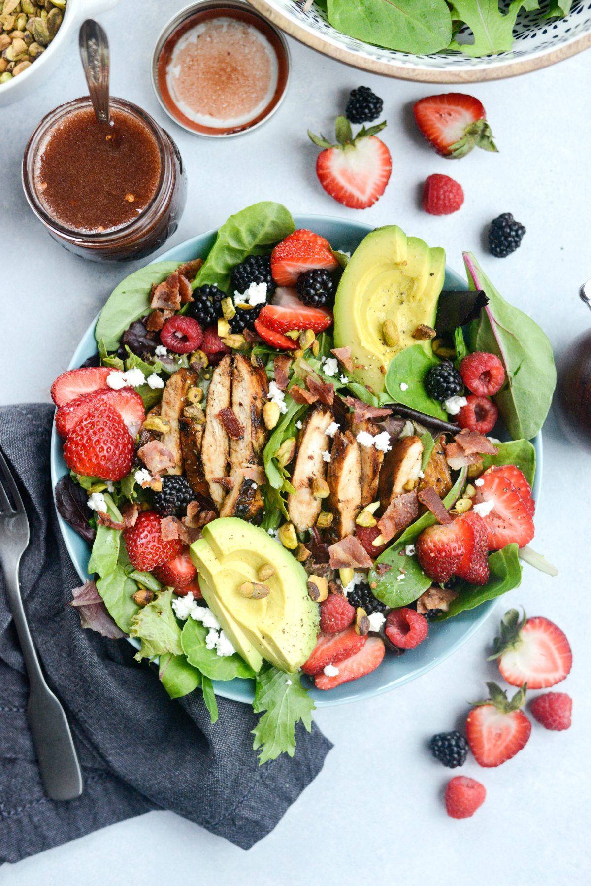 Fresh Berry Spring Salad with Raspberry Balsamic Vinaigrette l SimplyScratch.com