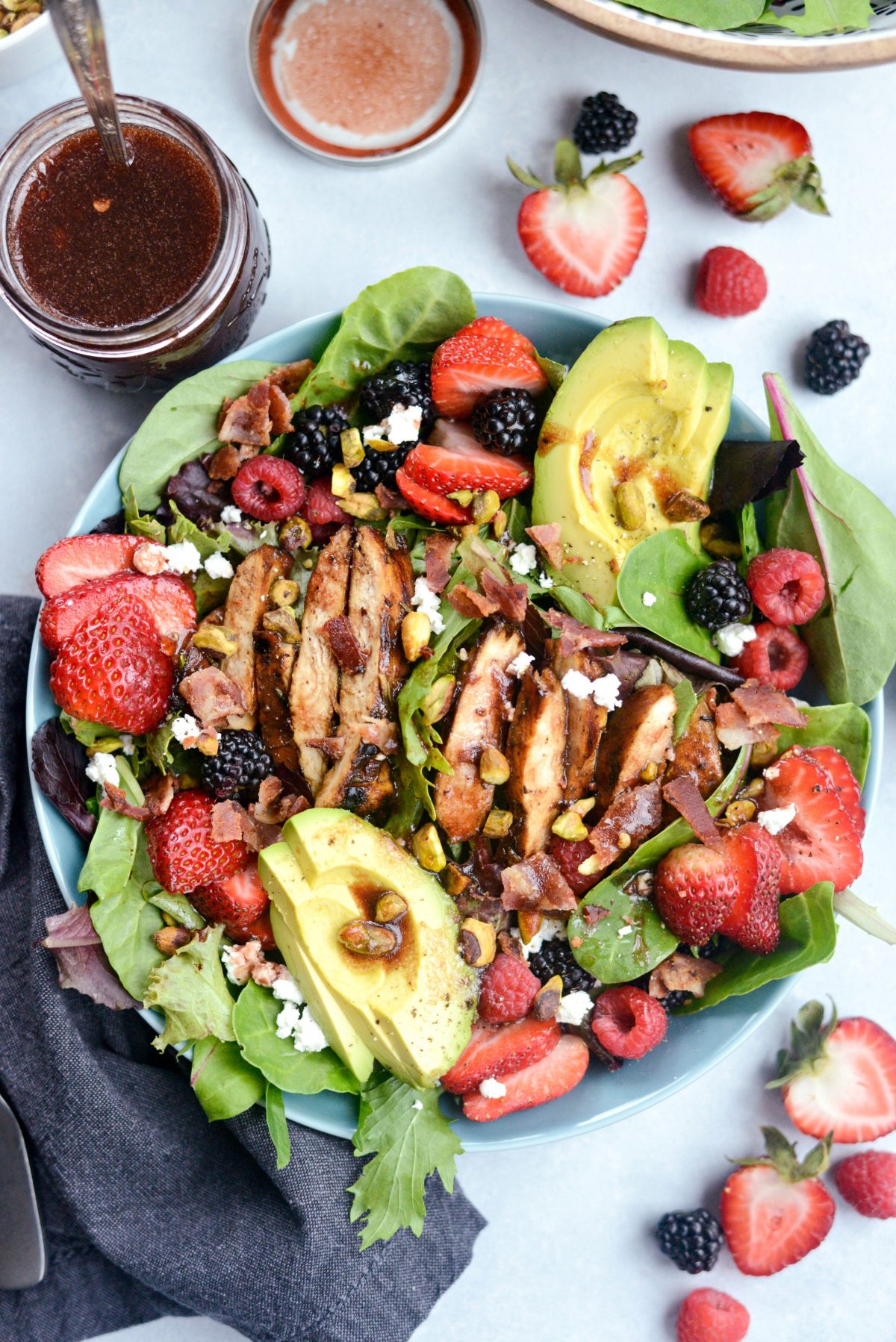 Fresh Berry Spring Salad with Raspberry Balsamic Vinaigrette l SimplyScratch.com