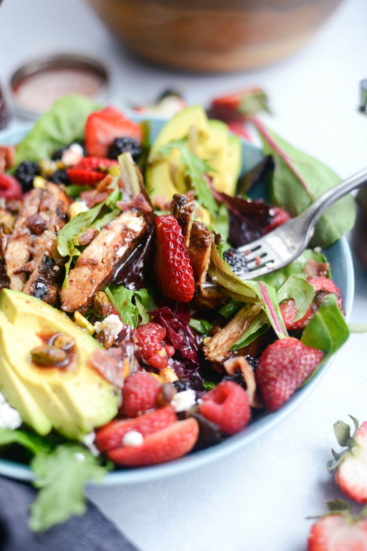 Fresh Berry Spring Salad with Raspberry Balsamic Vinaigrette l SimplyScratch.com