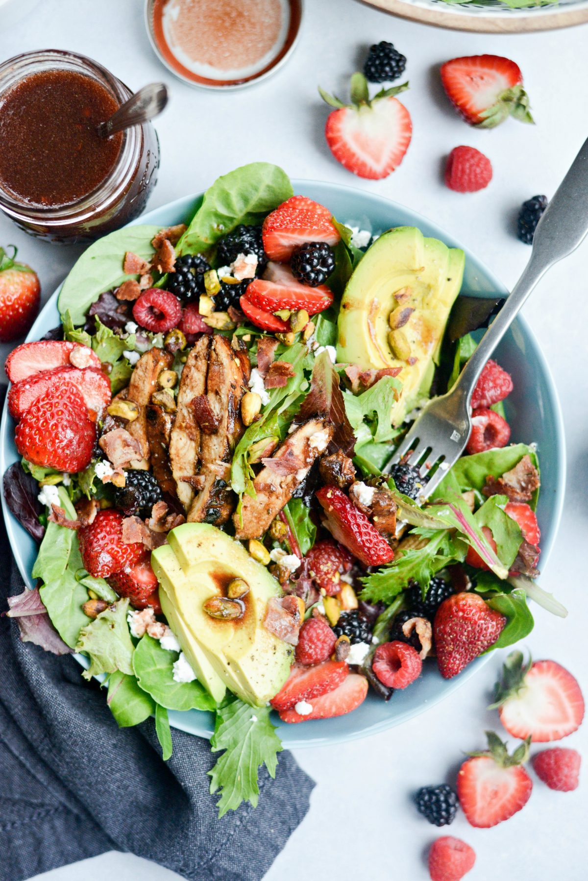 Fresh Berry Spring Salad with Raspberry Balsamic Vinaigrette l SimplyScratch.com