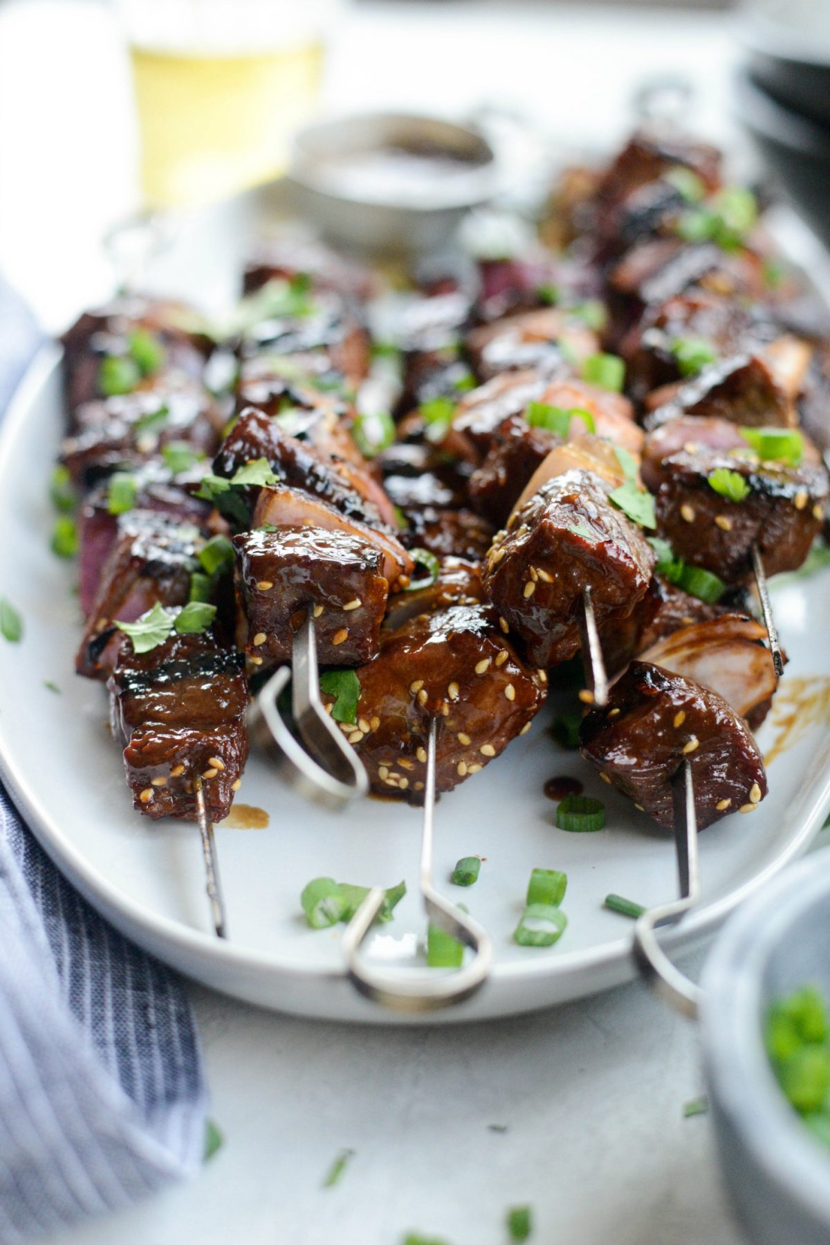 Grilled Sesame Steak Skewers l SimplyScratch.com