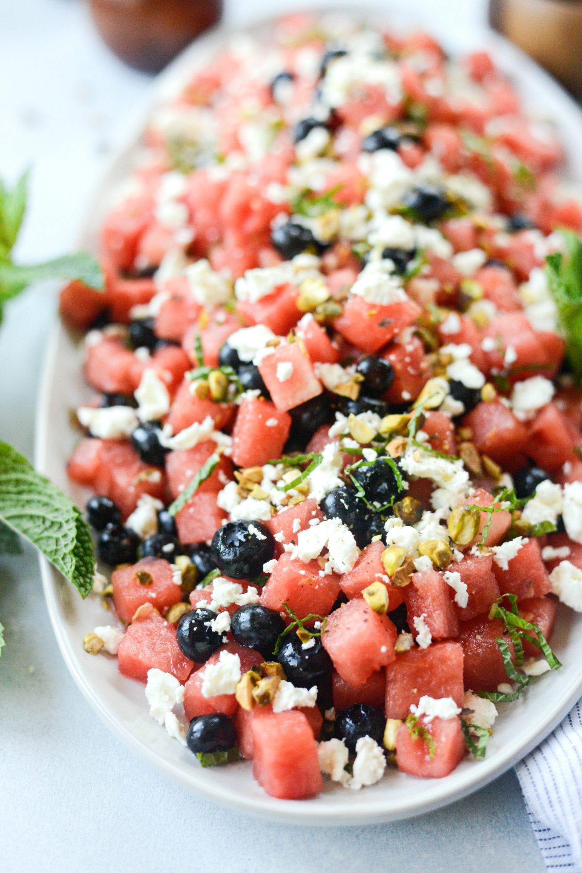 Watermelon Blueberry Feta Salad l SimplyScratch.com