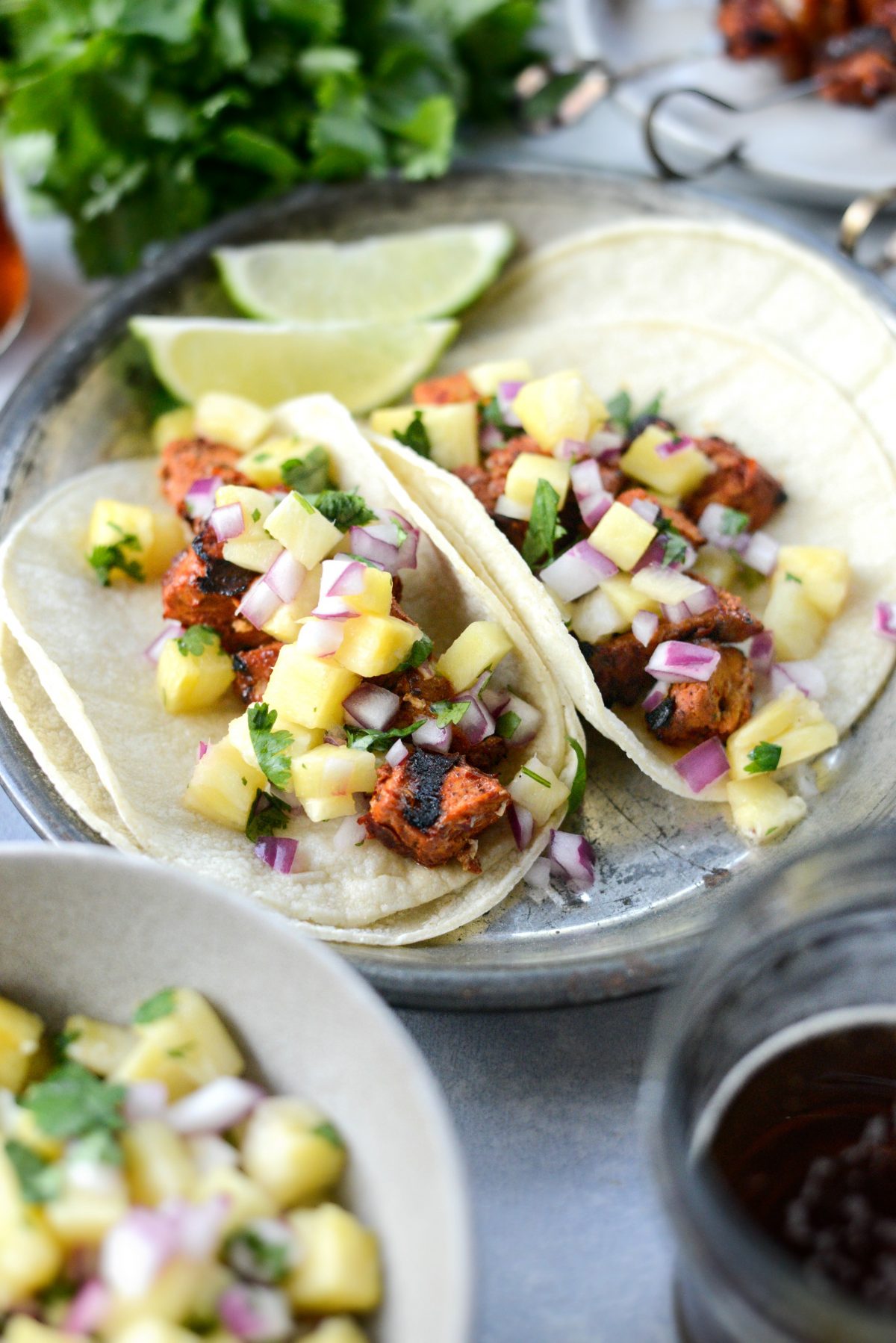 Easy Tacos al Pastor with Pineapple Salsa l SimplyScratch.com