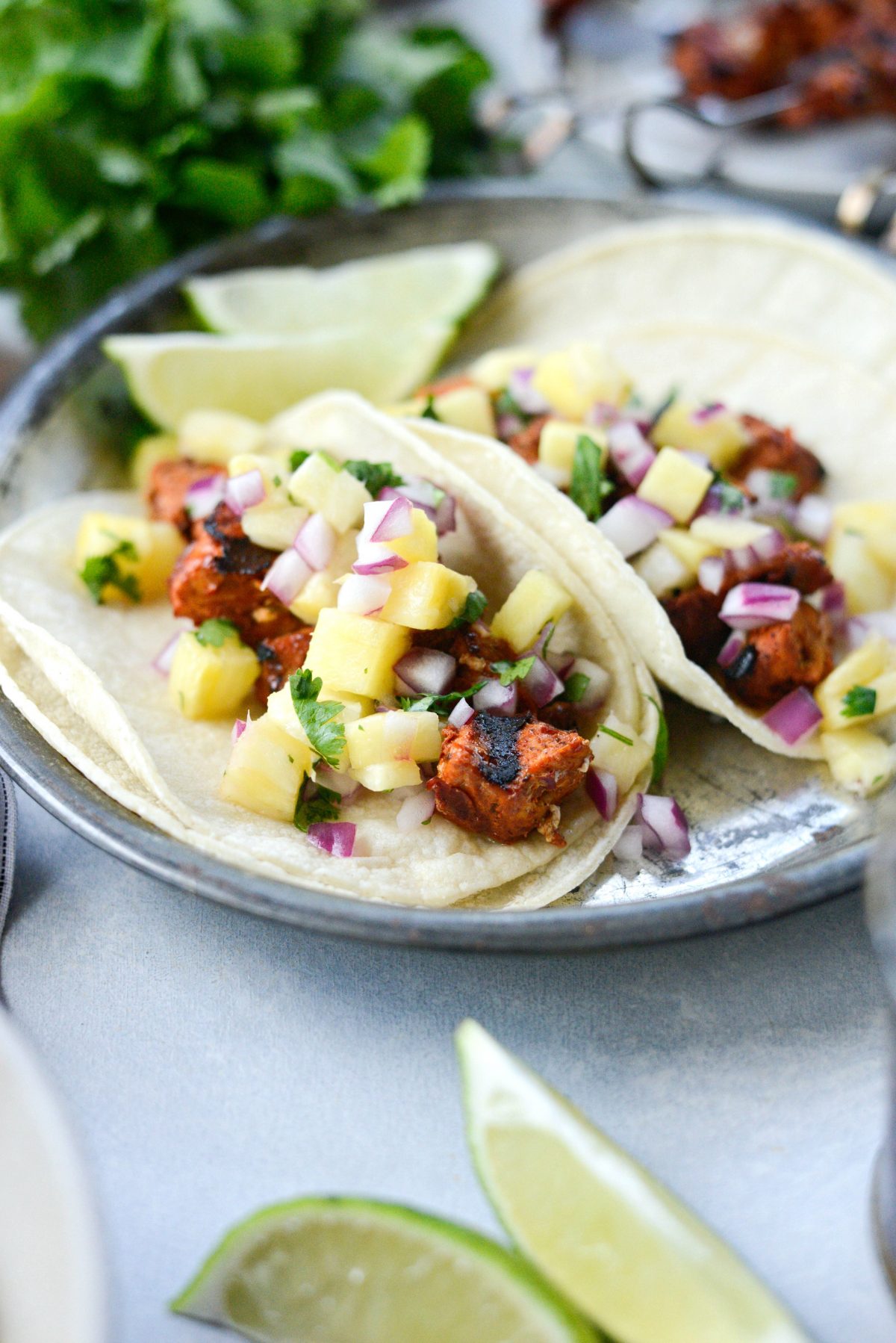 Easy Tacos al Pastor with Pineapple Salsa l SimplyScratch.com 