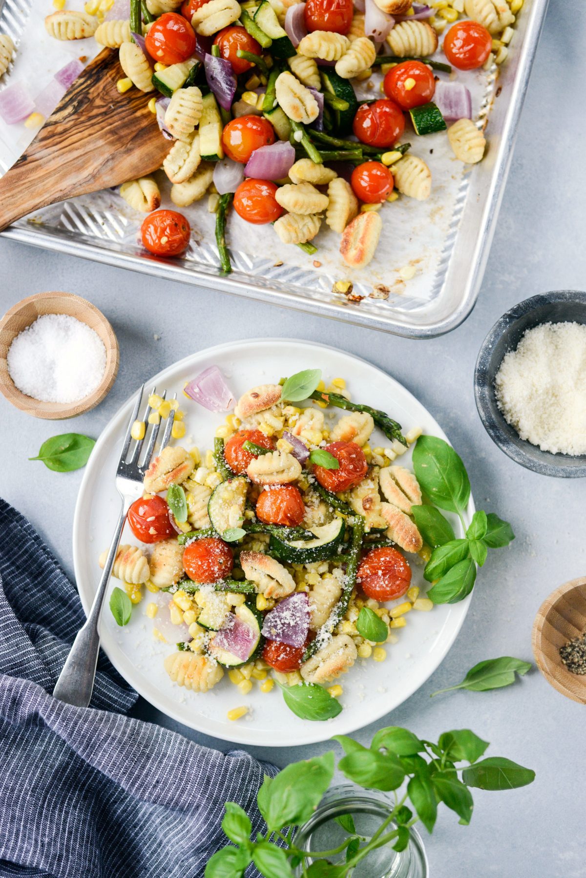 Sheet Pan Cripsy Gnocchi with Summer Vegetables l SimplyScratch.com