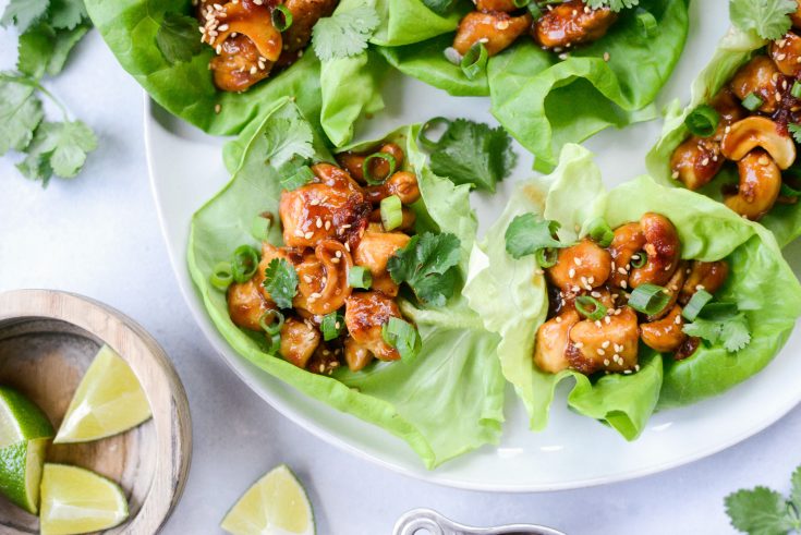 Thai Cashew Chicken Lettuce Wraps