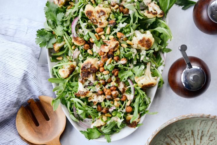 Roasted Cauliflower Shawarma Chickpea Salad