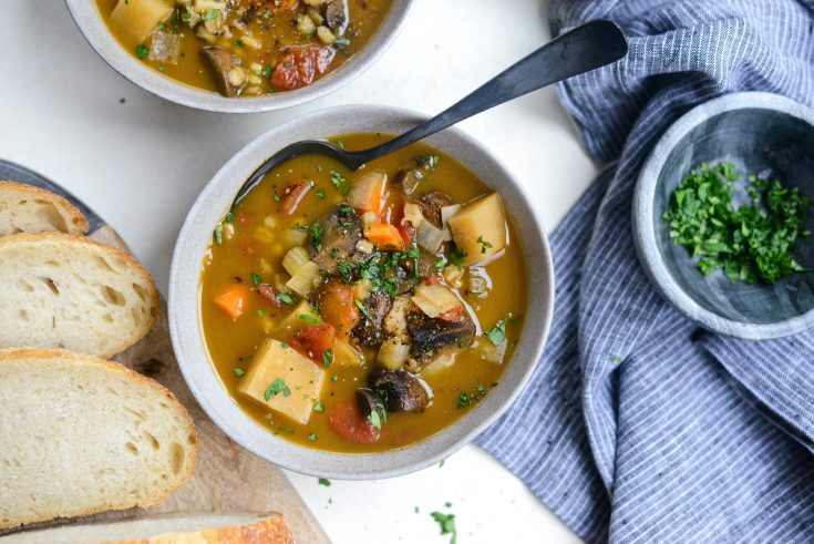 Slow Cooker Mushroom Barley Stew (Freezer Meal Kit)