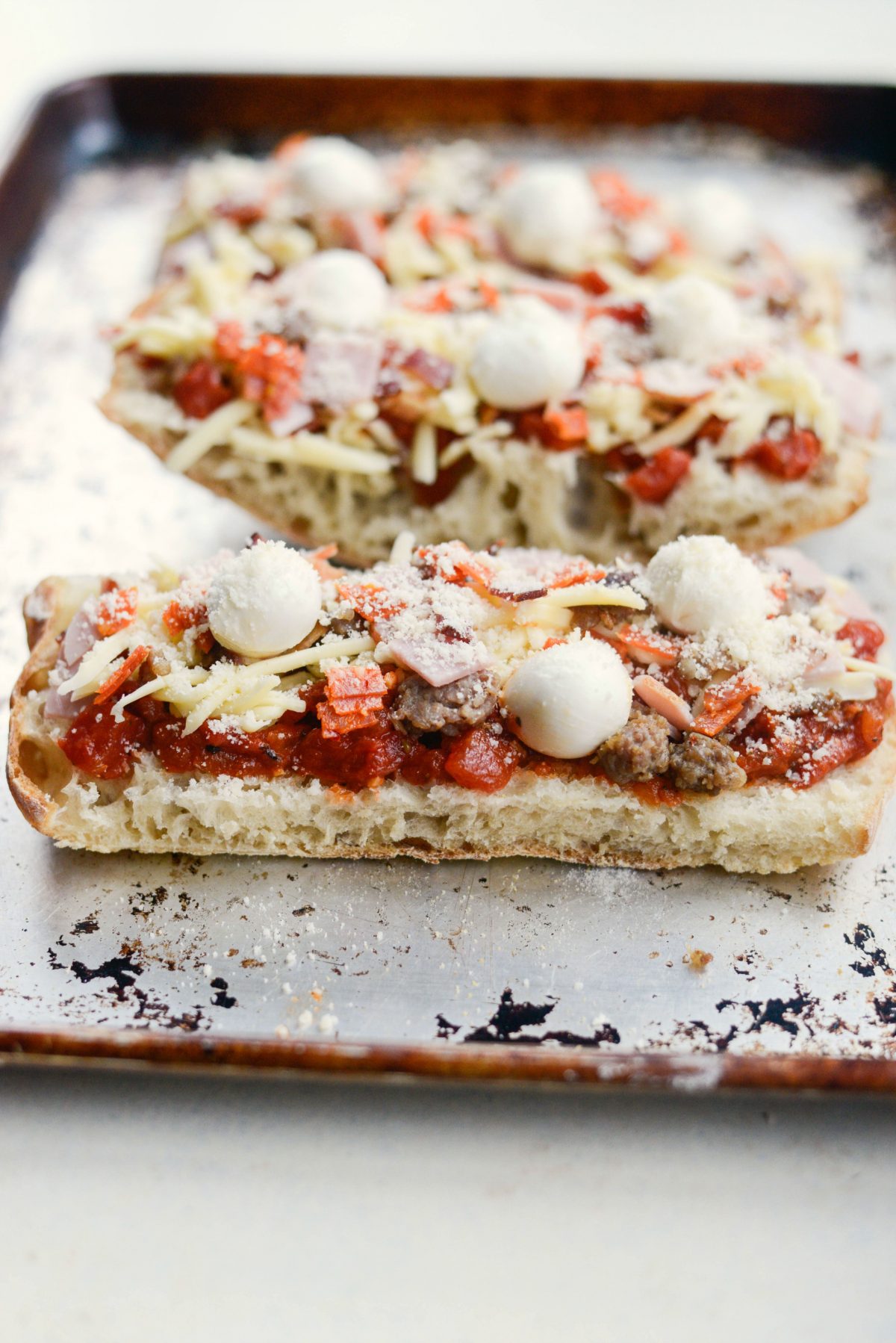 Simply Scratch Meat Lovers Ciabatta Pizzas with Mozz Bombs - Simply Scratch