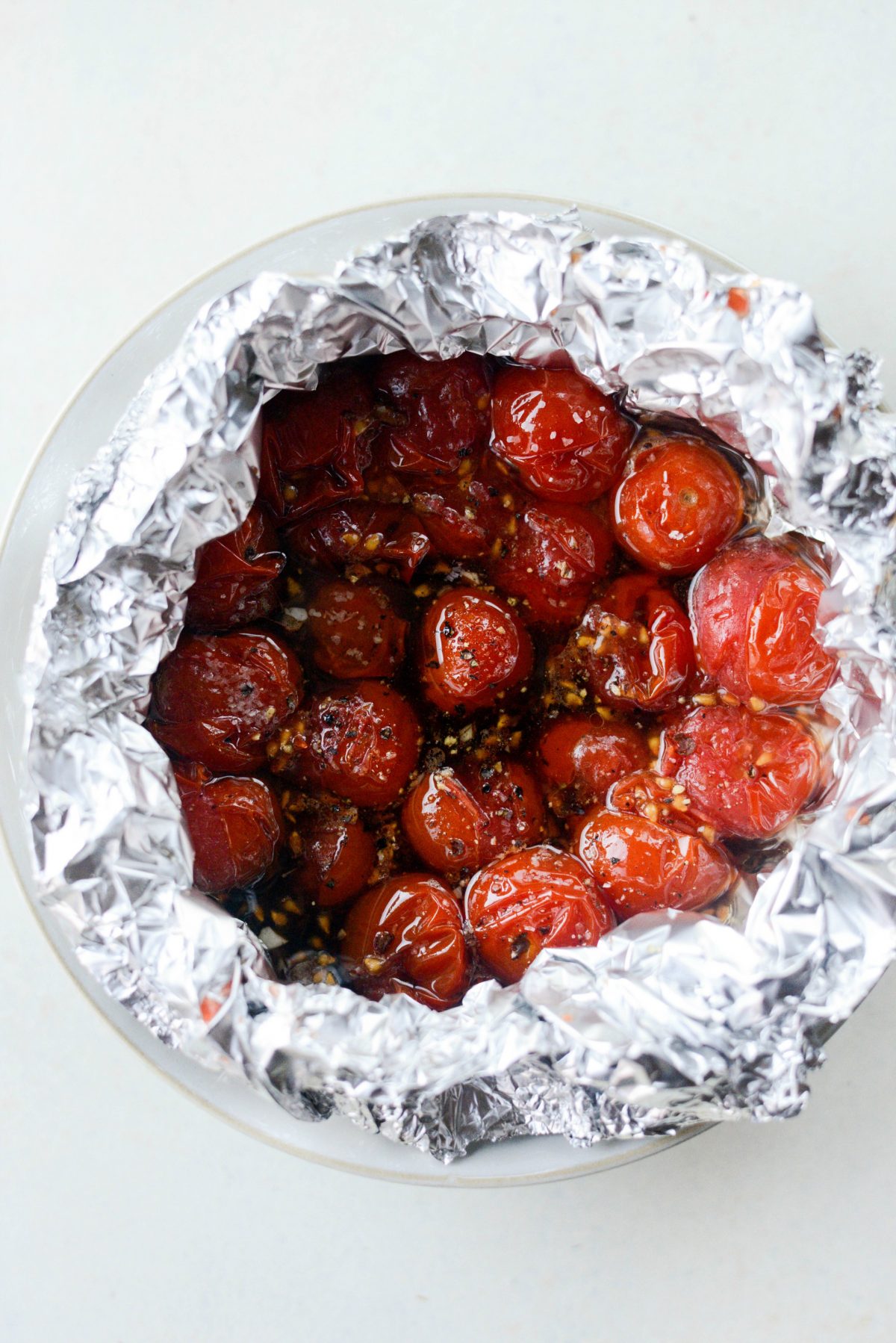 roasted tomatoes in foil