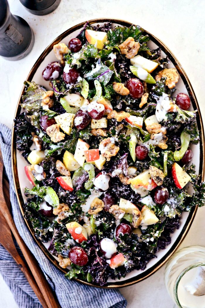 Waldorf Salad with Kale and Candied Walnuts l SimplyScratch.com #waldorf #salad #kale