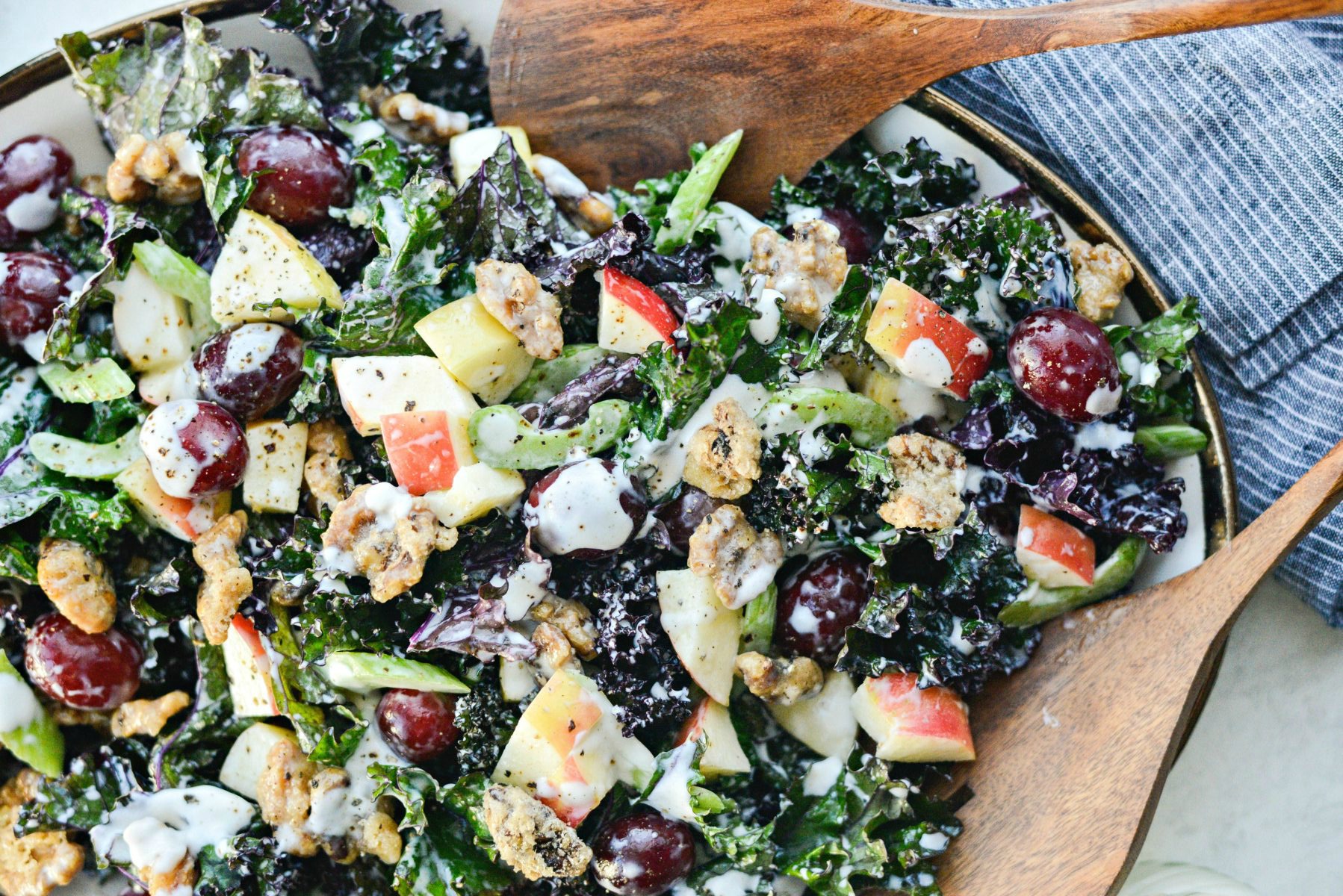 Simply Scratch Waldorf Salad with Kale and Candied Walnuts Simply Scratch