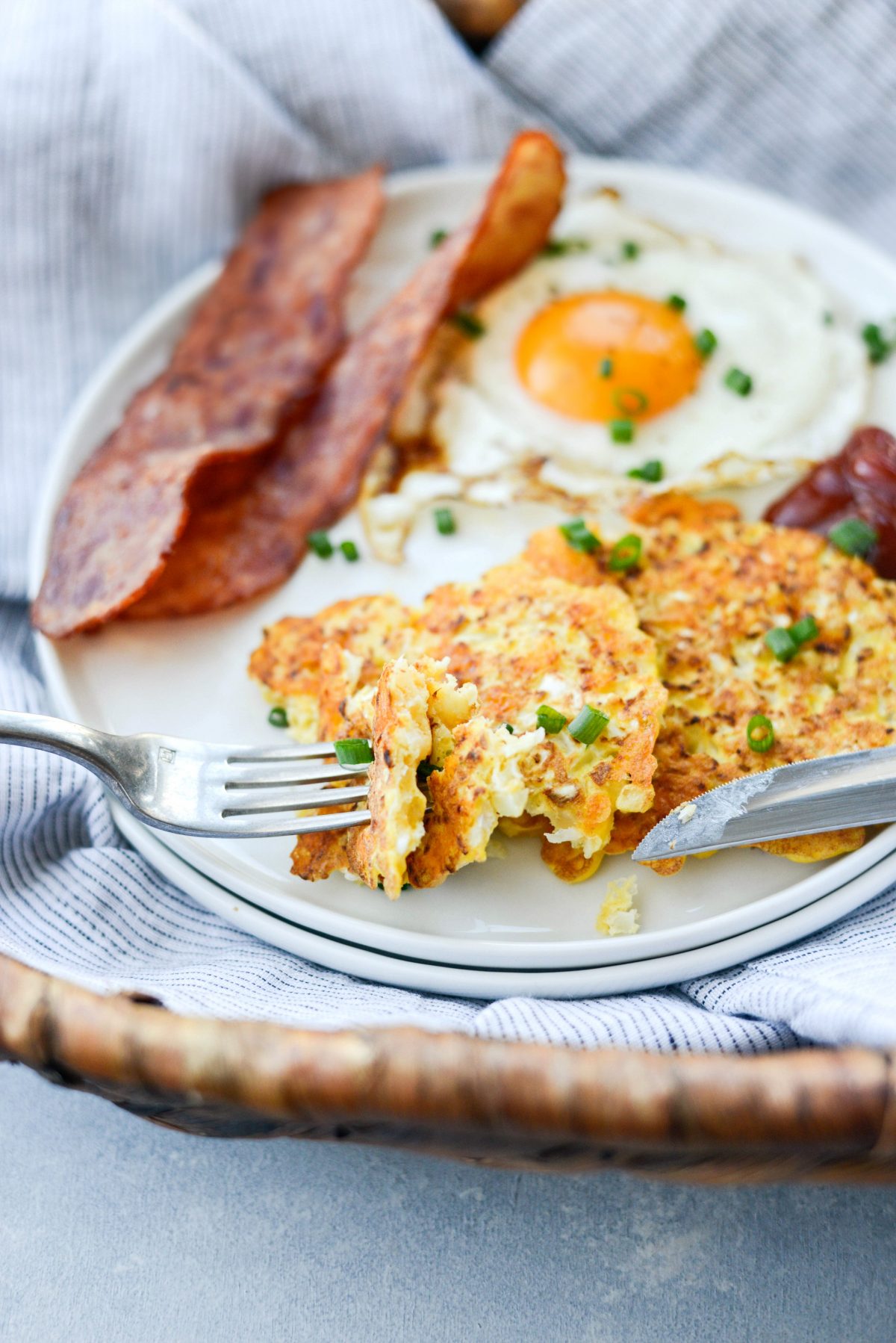Cauliflower Breakfast Hash Browns - Simply Scratch