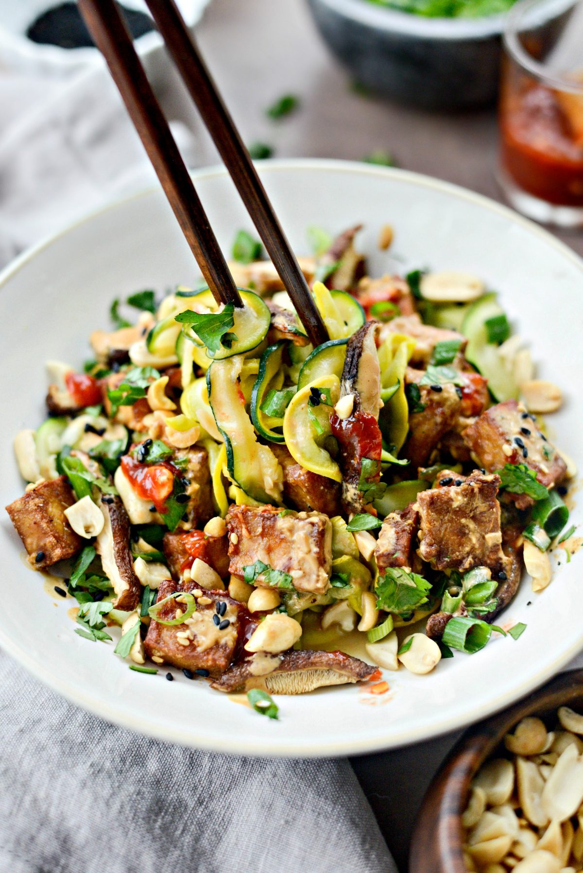 Crispy Air Fryer Tofu with Peanut Sauce Simply Scratch
