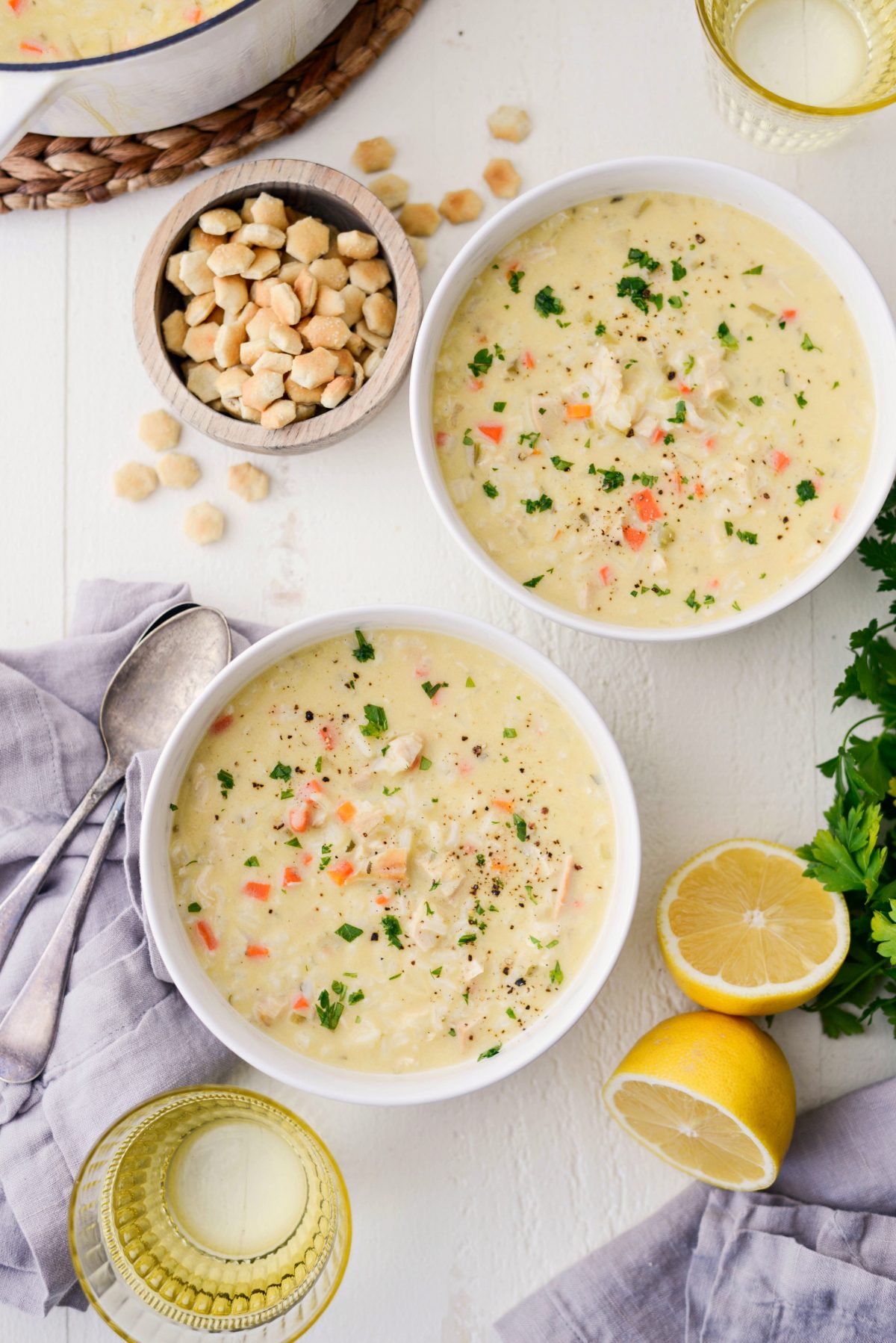 Creamy Chicken Lemon Rice Soup - Simply Scratch