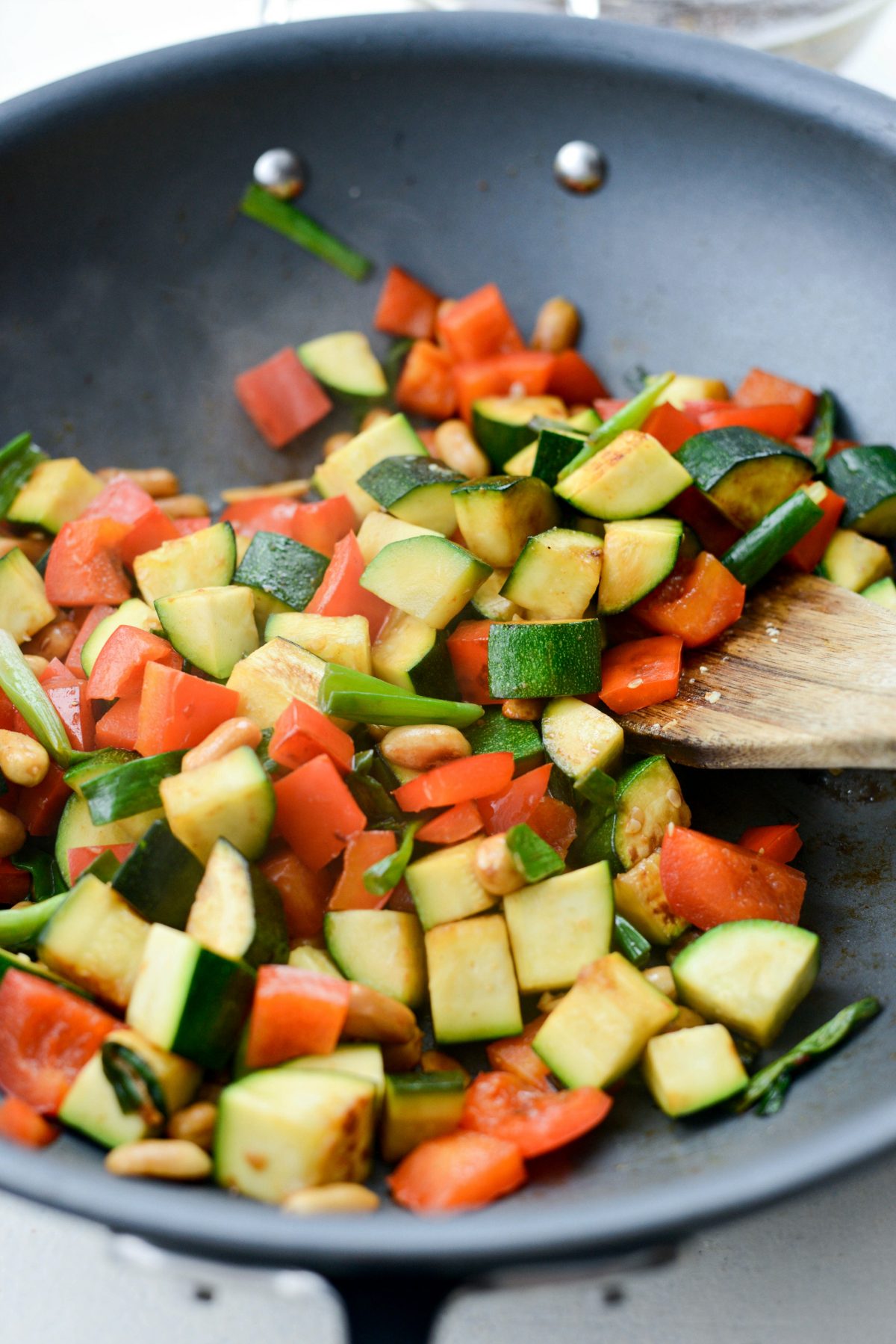 sautéed vegetables in wok