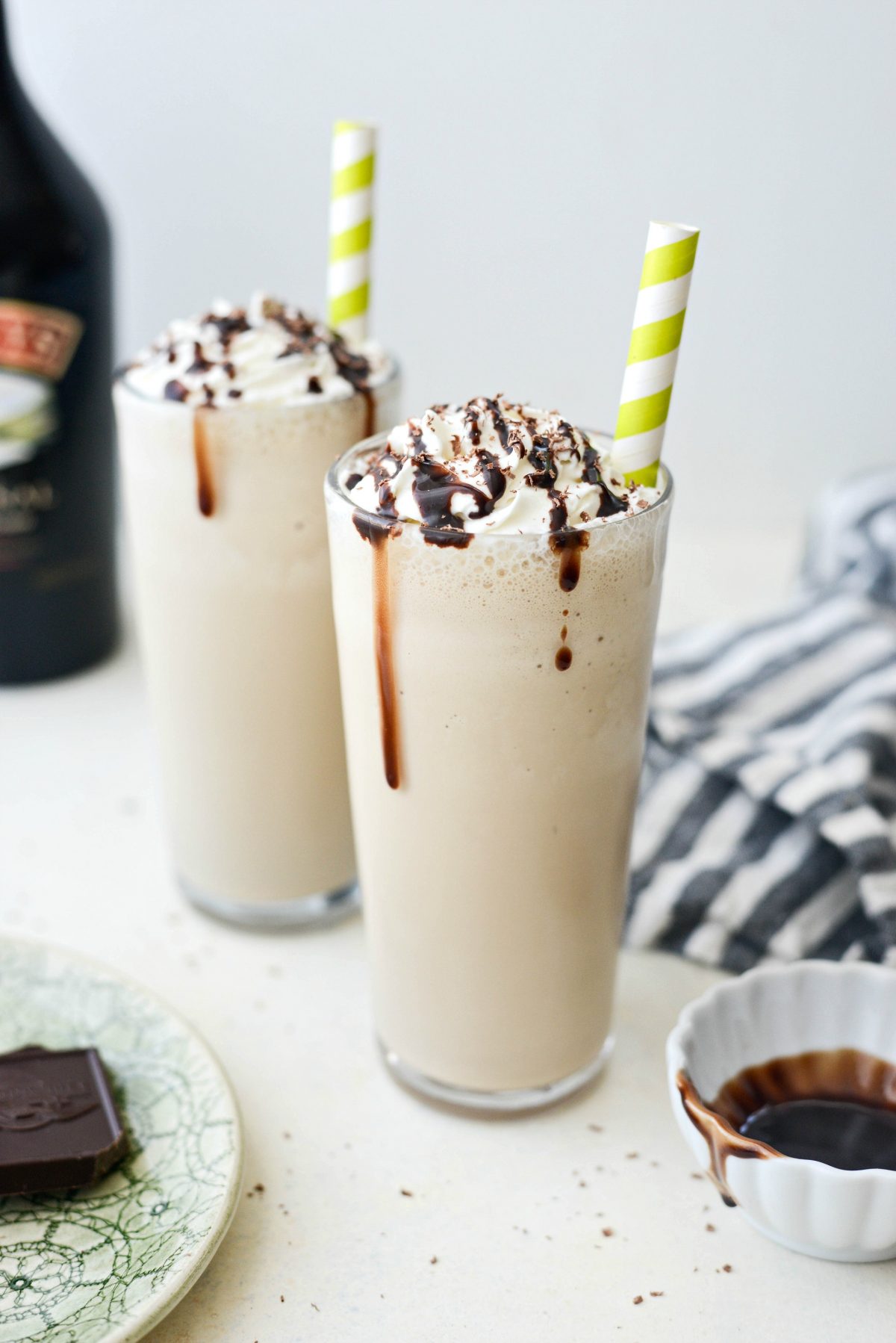 Baileys and Coffee Milkshake l SimplyScratch.com #baileys #irishcream #milkshake #coffee #homemade #boozy #chocolate #drink #beverage #shake #stpatricksday