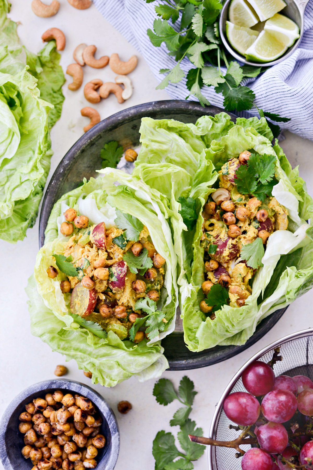 Curried Chicken Salad with Grapes and Cashews l SimplyScratch.com #curry #turmeric #chicken #salad #healthy #grapes #cashews #lunch #easy #recipe