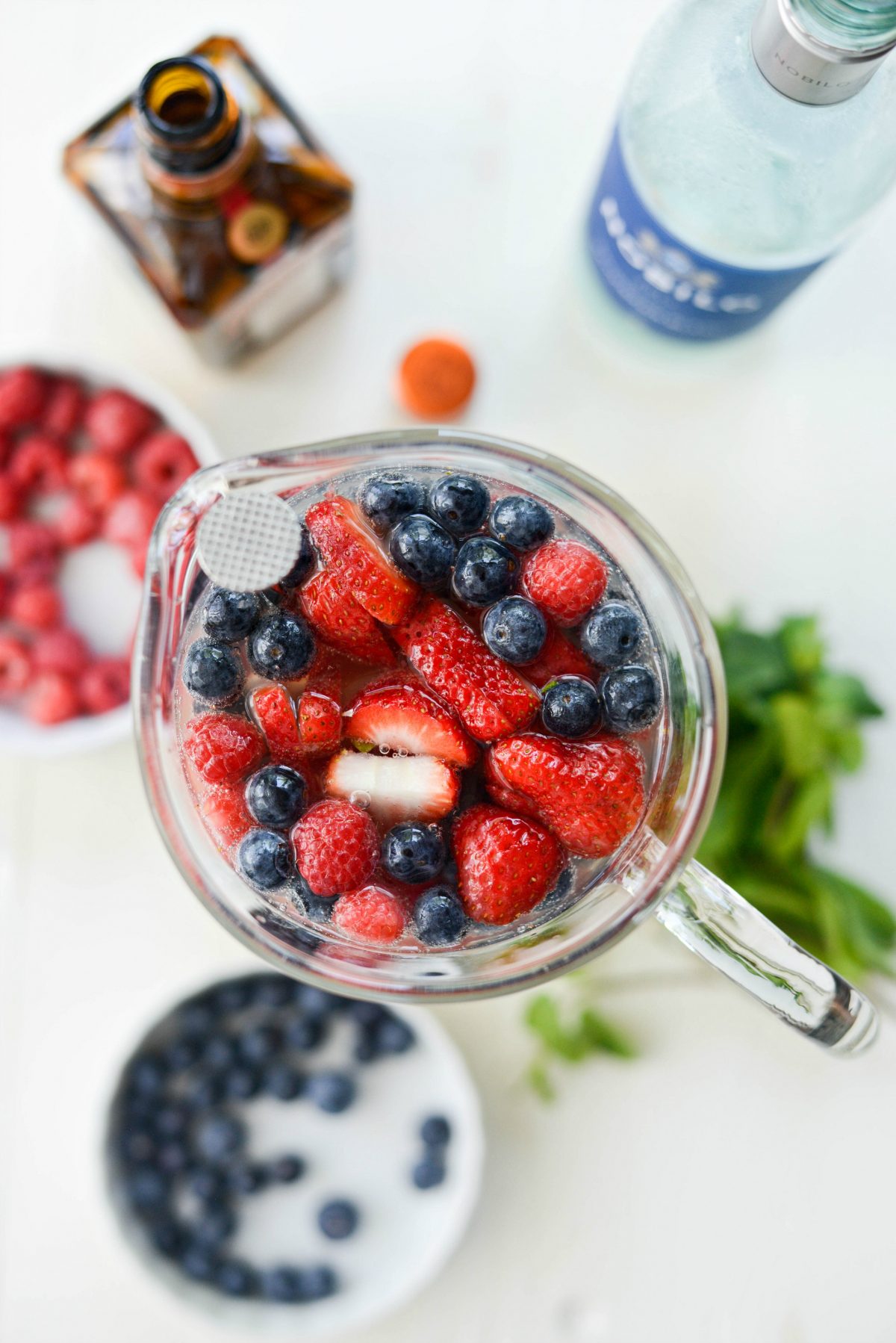 stir the pitcher of Red, White and Blue Sangria