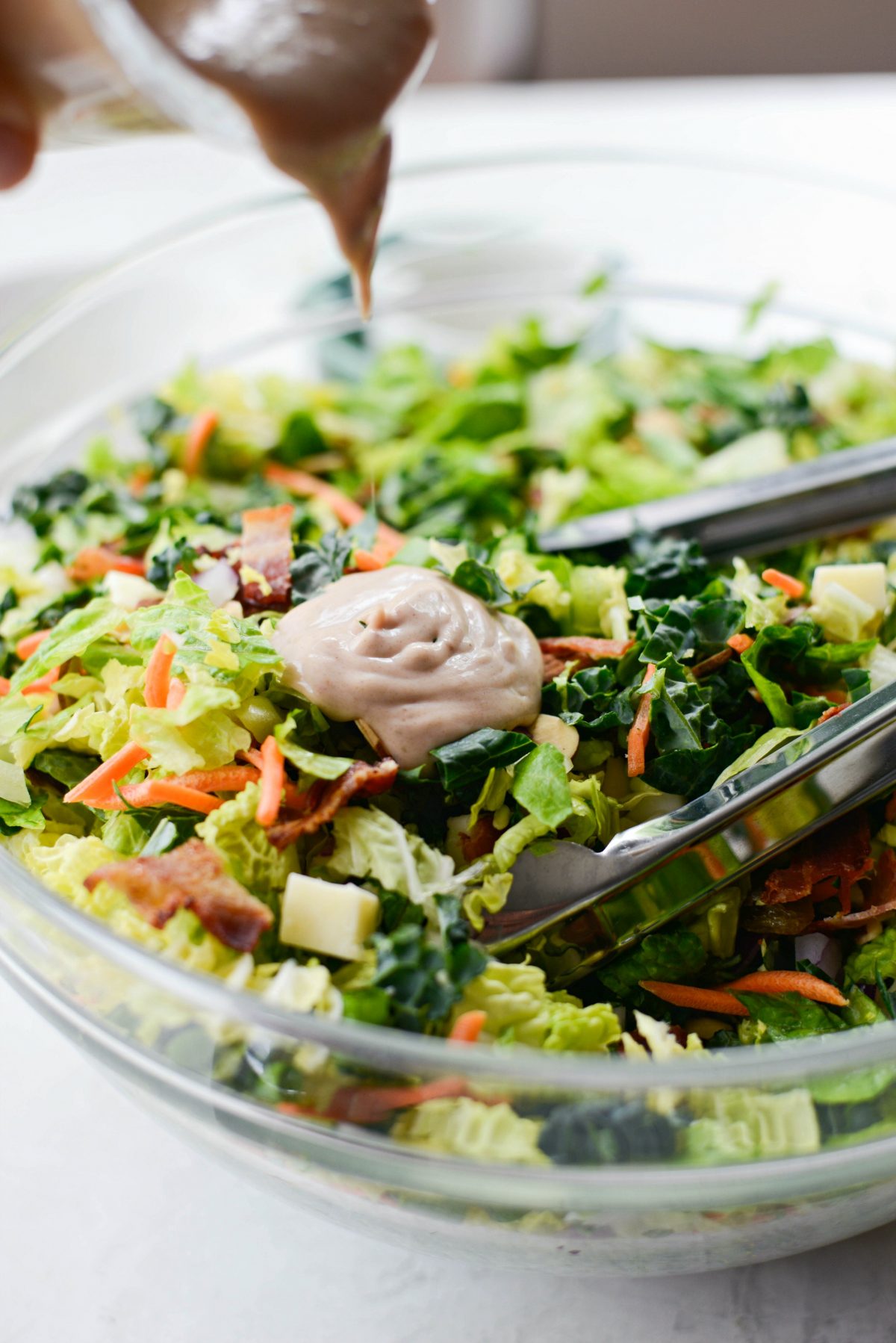 add bbq ranch dressing to salad.