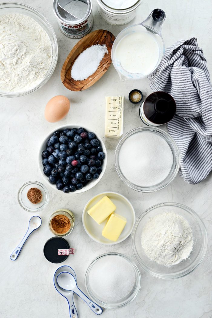 ingredients for Blueberry Crumb Cake