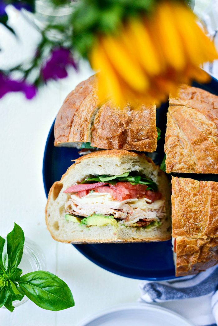 California Club Loaf Sandwich l SimplyScratch.com #summer #sandwich #california #avocado #bacon #easylunch 