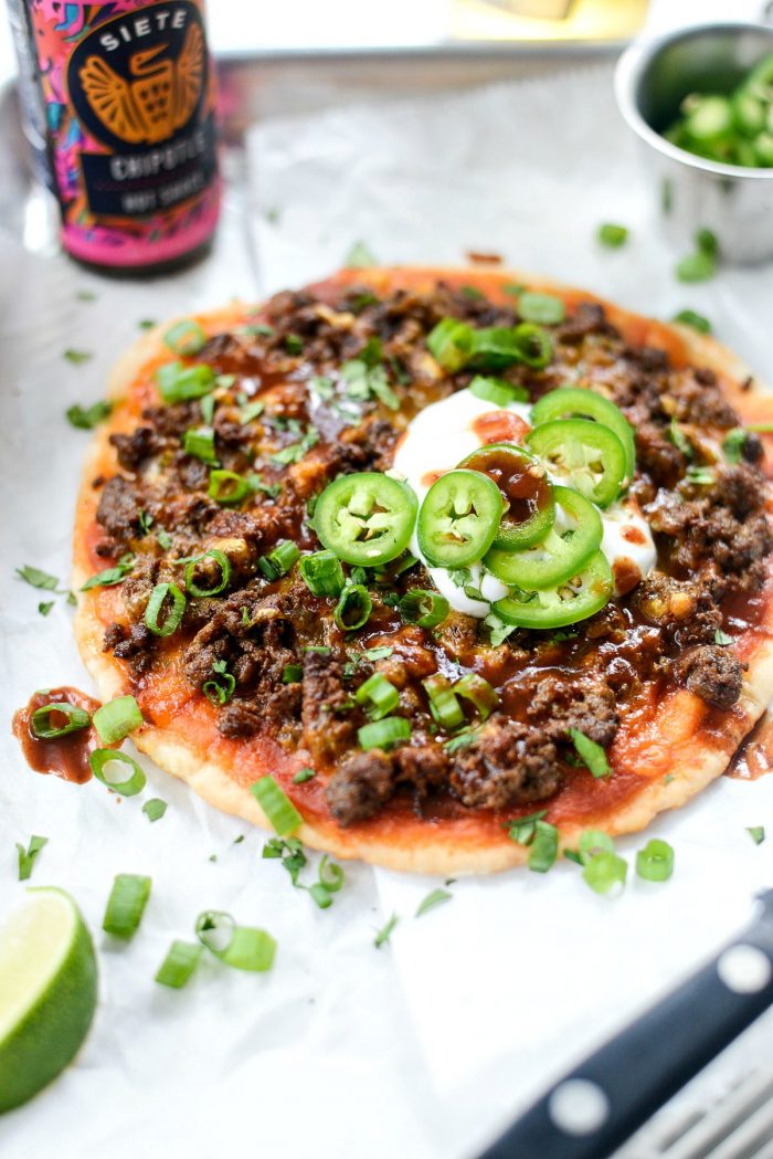 Fiestadas l SimplyScratch.com #lunchroom #copycat #mexicanpizza #fiestadas #fromscratch #homemade #tacopizza #beef #easy