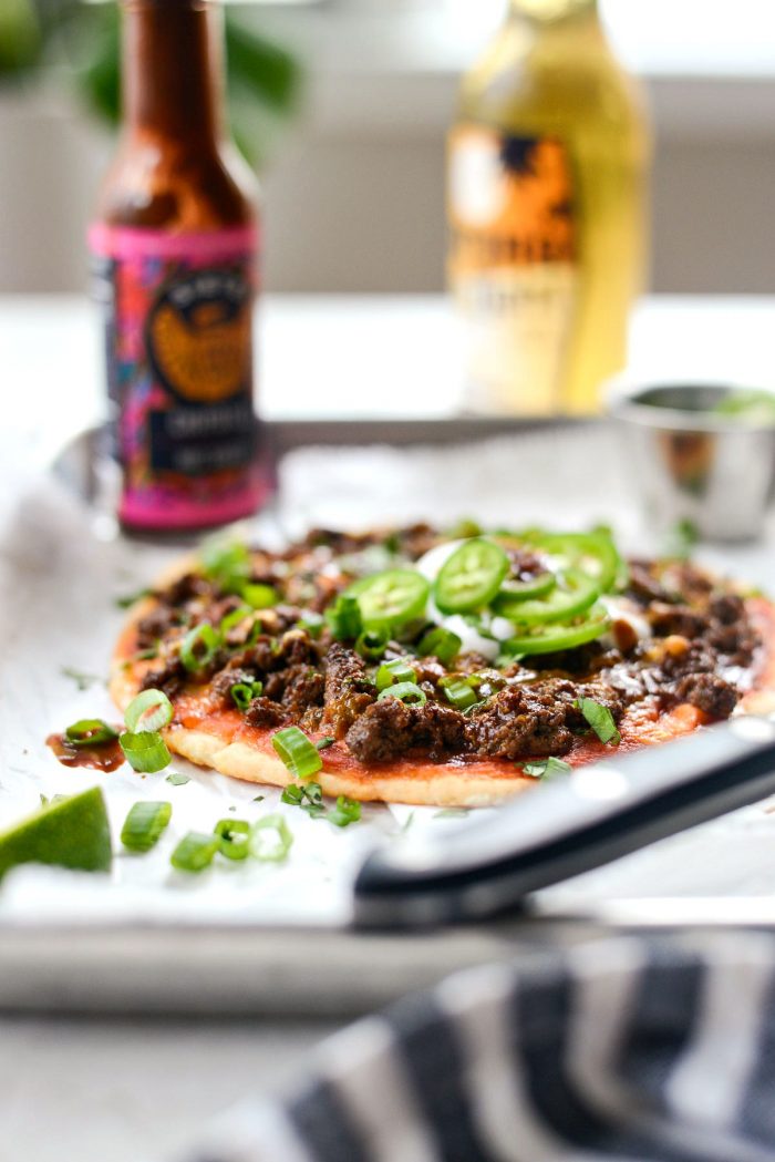 Fiestadas l SimplyScratch.com #lunchroom #copycat #mexicanpizza #fiestadas #fromscratch #homemade #tacopizza #beef #easy