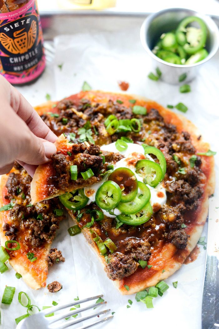 Fiestadas l SimplyScratch.com #lunchroom #copycat #mexicanpizza #fiestadas #fromscratch #homemade #tacopizza #beef #easy