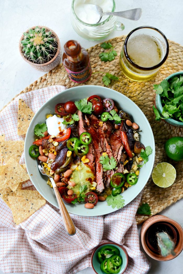 Grilled Chipotle Steak Fajita Rice Bowl l SimplyScratch.com #chipotle #grilledsteak #grilled #steak #fajita #rice #bowl #dinner #easy #recipe