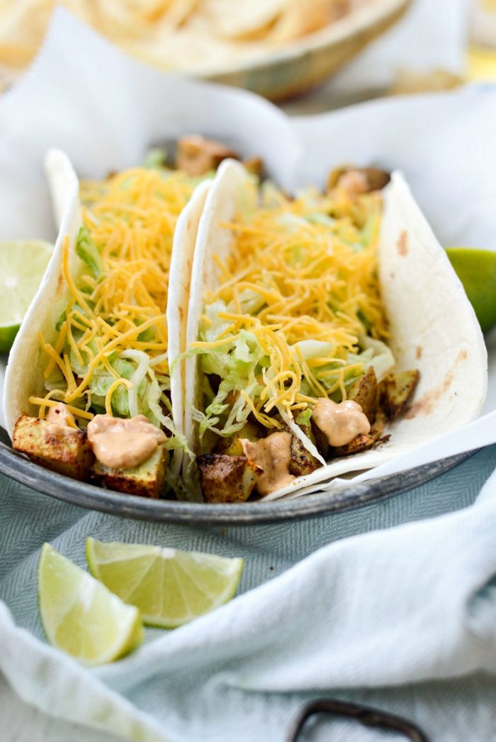 Spicy Potato Soft Tacos l SimplyScratch #copycat #tacobell #potato #tacos #vegetarian