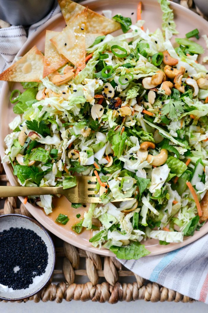 Asian Cabbage Chopped Salad l SimplyScratch.com #chopped #salad #cabbage #asian #cashew #taylorfarms #copycat #recipe