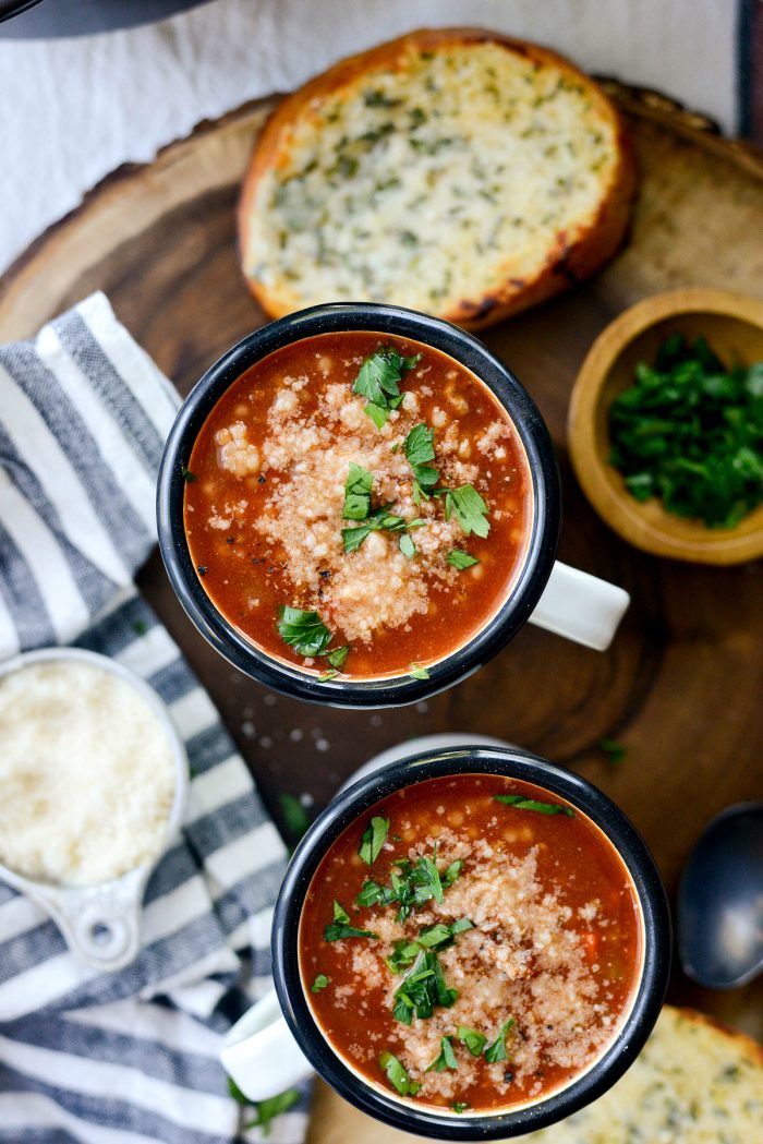 Beef Tomato Ancini de Pepe Soup l SimplyScratch.com #beef #ancinidepepe #pasta #soup #easy #tomato #simplyscratch