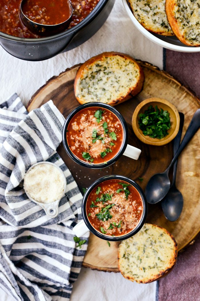 Beef Ancini de Pepe Soup l SimplyScratch.com #beef #ancinidepepe #pasta #soup #easy #tomato #simplyscratch