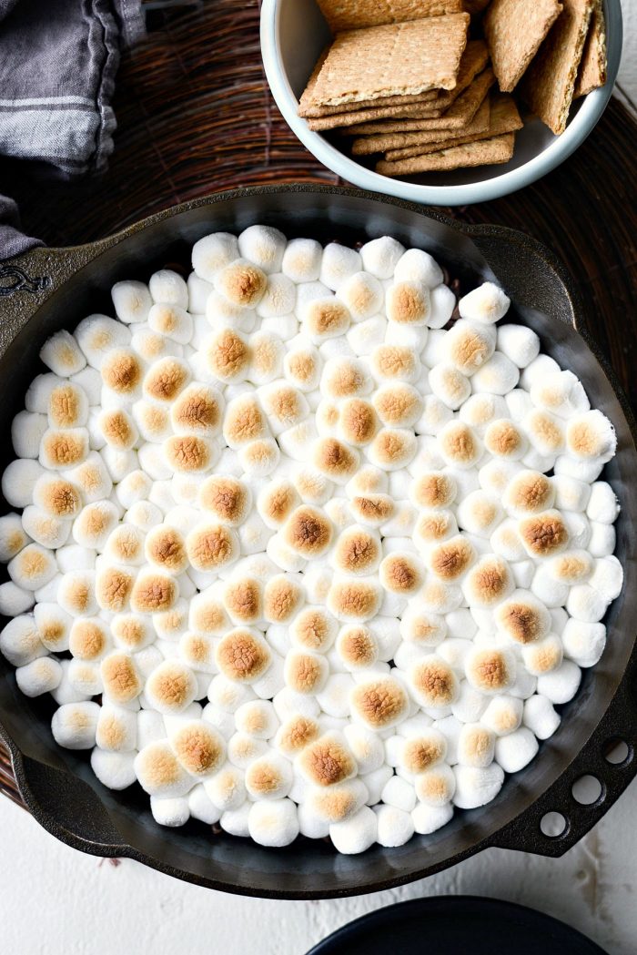 Skillet S'mores Dip l SimplyScratch.com #smores #dip #lazy #dessert #skillet