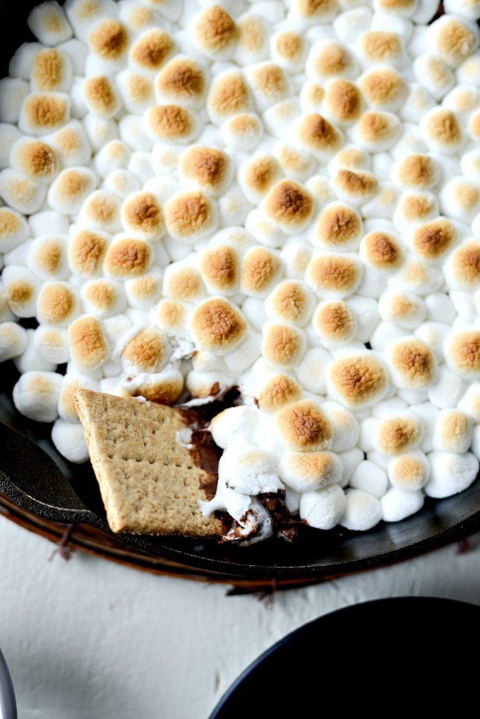 Skillet S'mores Dip l SimplyScratch.com #smores #dip #lazy #dessert #skillet