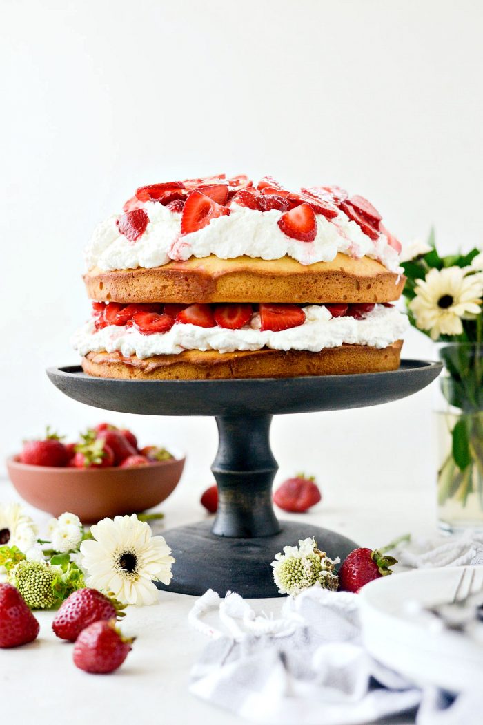 Strawberry Shortcake Cake l SimplyScratch.com #strawberry #shortcake #cake #poundcake #summer #dessert #homemade #fromscratch