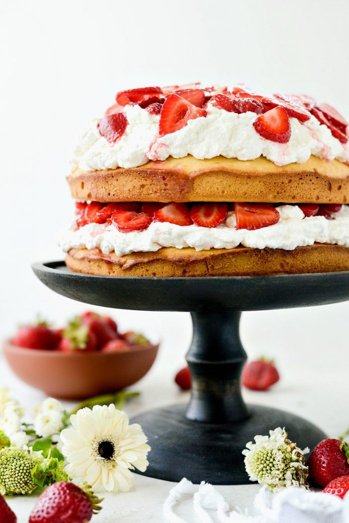 Strawberry Shortcake Cake l SimplyScratch.com #strawberry #shortcake #cake #poundcake #summer #dessert #homemade #fromscratch