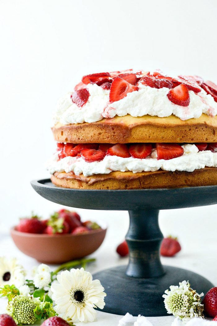 Strawberry Shortcake Cake l SimplyScratch.com #strawberry #shortcake #cake #poundcake #summer #dessert #homemade #fromscratch