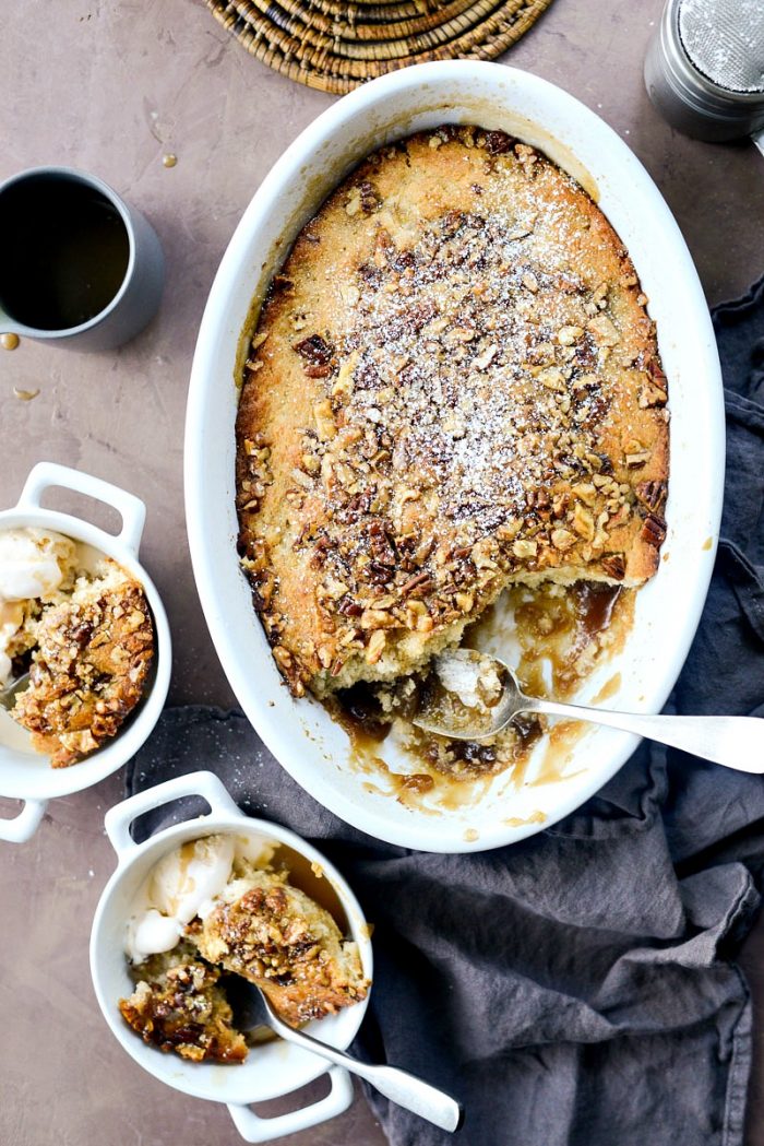 Maple Bourbon Banana Pudding Cake l SimplyScratch.com #baking #dessert #puddingcake #homemade #fromscratch #simplyscratch #bourbon #maple #banana #cake