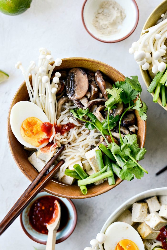 Mushroom Ramen Bowls l SimplyScratch.com #mushroom #ramen #bowls #healthy #bowls #egg #shiitake #cremini #dinner #recipe