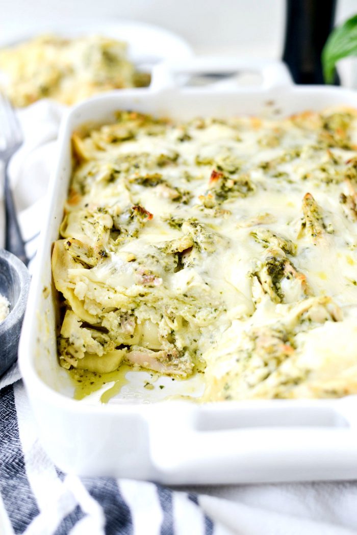 Pesto Chicken Ravioli Lasagna l SimplyScratch.com #chicken #pesto #ravioli #lasagna #dinner #easy 