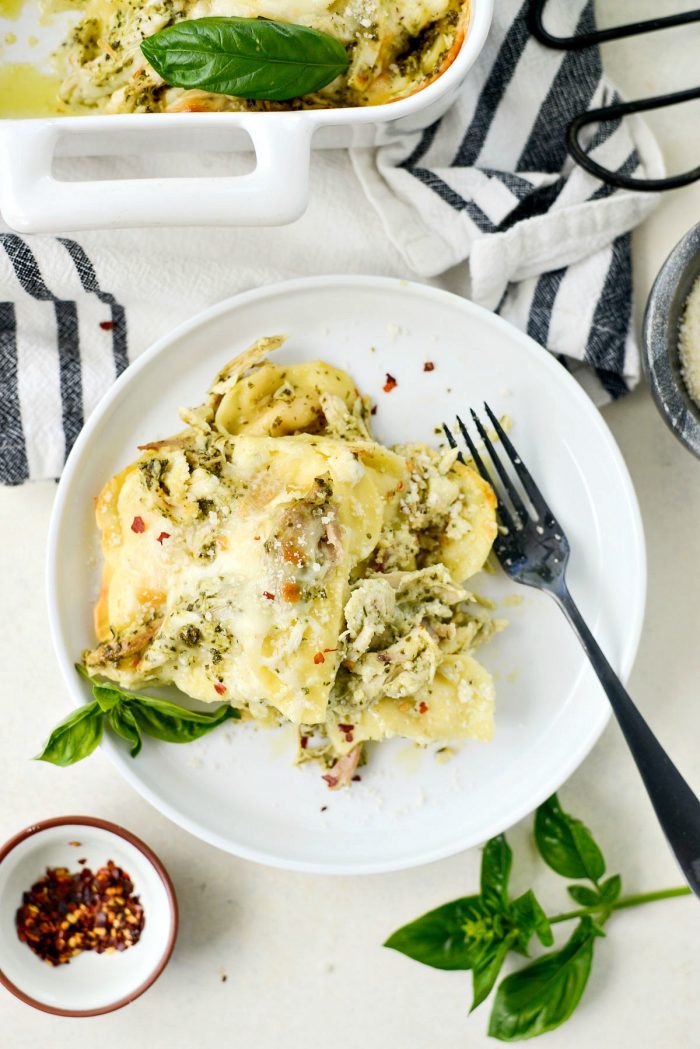 Pesto Chicken Ravioli Lasagna l SimplyScratch.com #chicken #pesto #ravioli #lasagna #dinner #easy 