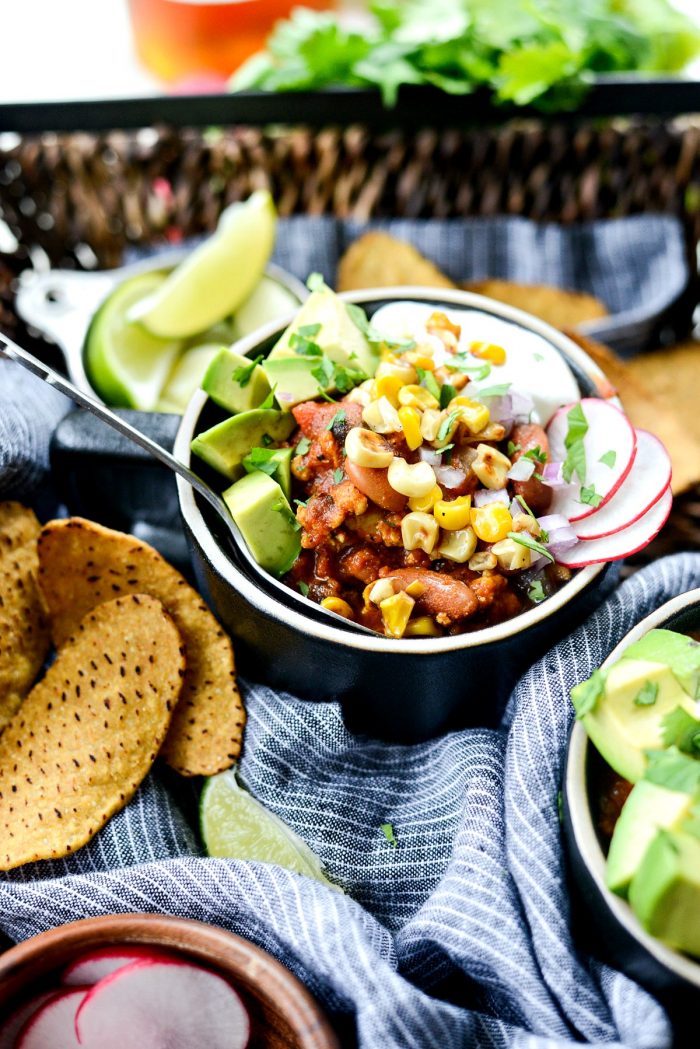 Southwest Three Bean Chicken Chili l SimplyScratch.com #southwest #chicken #chili #beans #lowfat #healthy #easy #simplyscratch