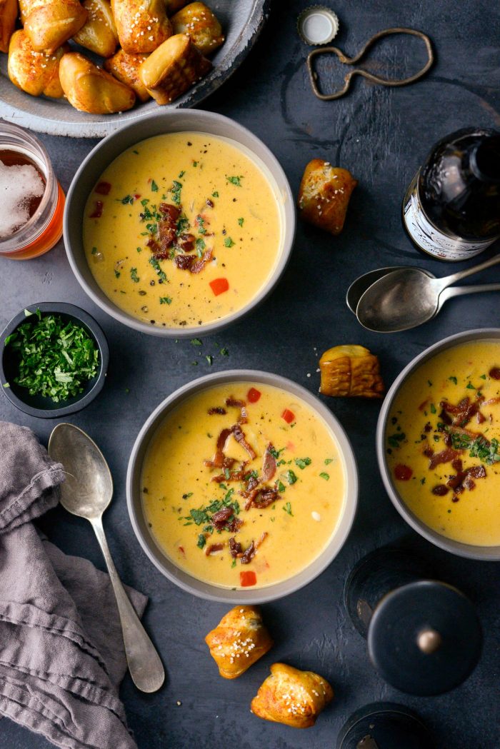 Pumpkin Beer Cheese Soup l SimplyScratch.com #pumpkin #beer #cheddar #cheese #soup #fall #recipe #onepot #easydinner #dinner